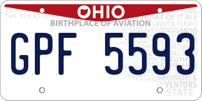 OH license plate GPF5593
