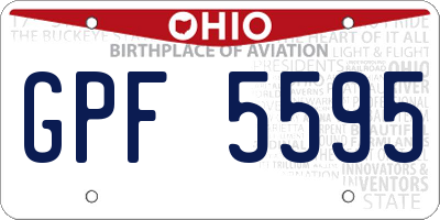 OH license plate GPF5595