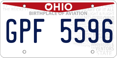 OH license plate GPF5596