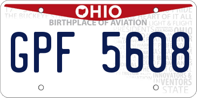OH license plate GPF5608