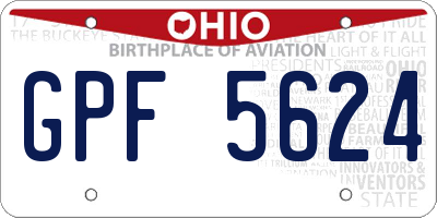 OH license plate GPF5624