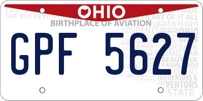 OH license plate GPF5627
