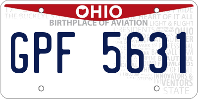 OH license plate GPF5631