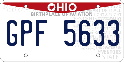 OH license plate GPF5633