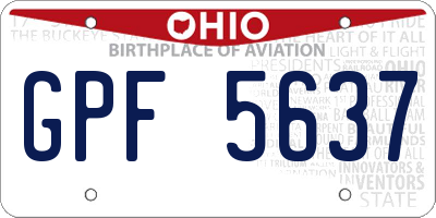 OH license plate GPF5637