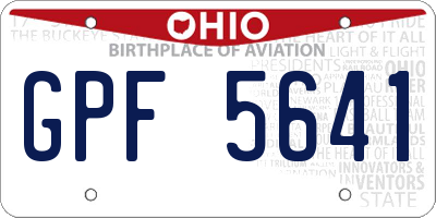 OH license plate GPF5641