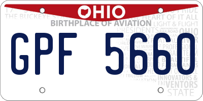 OH license plate GPF5660