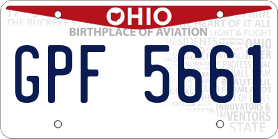 OH license plate GPF5661