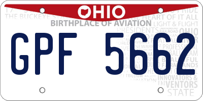 OH license plate GPF5662