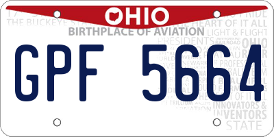 OH license plate GPF5664
