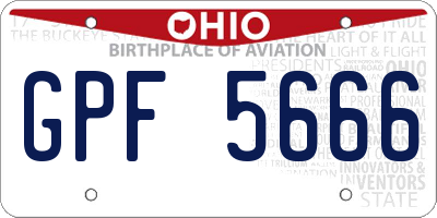 OH license plate GPF5666