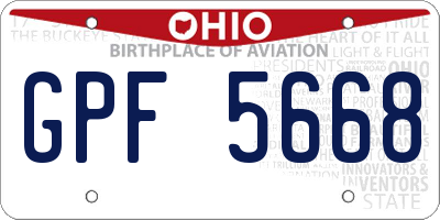 OH license plate GPF5668