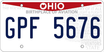 OH license plate GPF5676