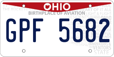 OH license plate GPF5682