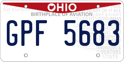 OH license plate GPF5683