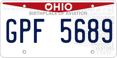 OH license plate GPF5689