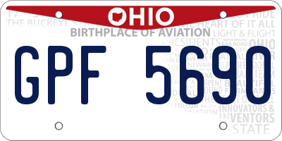 OH license plate GPF5690
