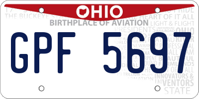 OH license plate GPF5697