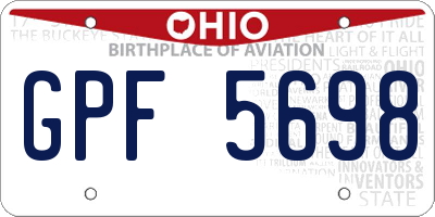 OH license plate GPF5698