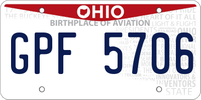 OH license plate GPF5706