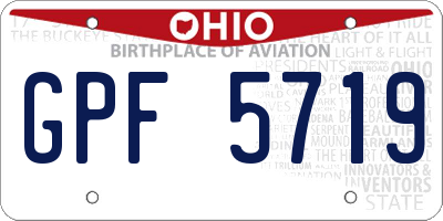OH license plate GPF5719