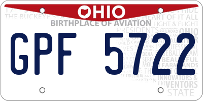OH license plate GPF5722