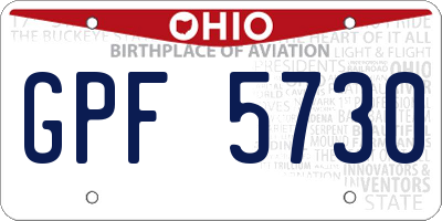 OH license plate GPF5730