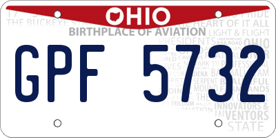 OH license plate GPF5732