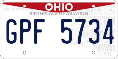 OH license plate GPF5734