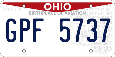 OH license plate GPF5737