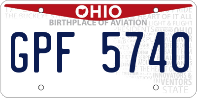 OH license plate GPF5740