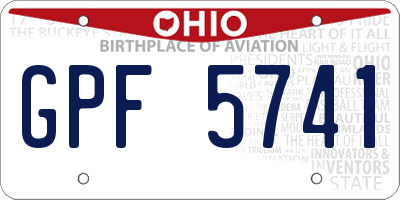 OH license plate GPF5741