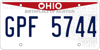 OH license plate GPF5744