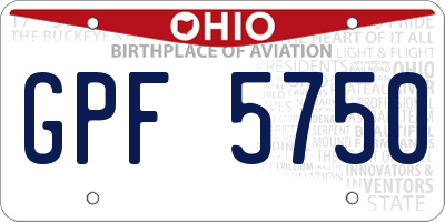 OH license plate GPF5750