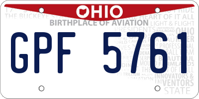 OH license plate GPF5761