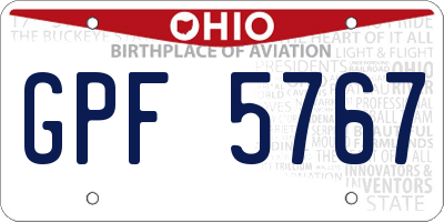 OH license plate GPF5767