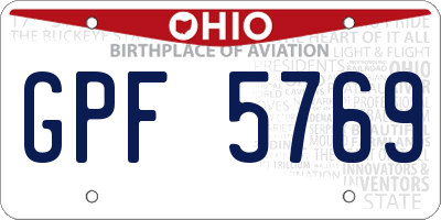 OH license plate GPF5769