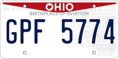 OH license plate GPF5774