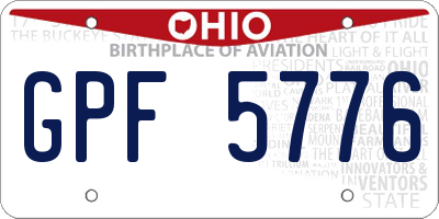 OH license plate GPF5776