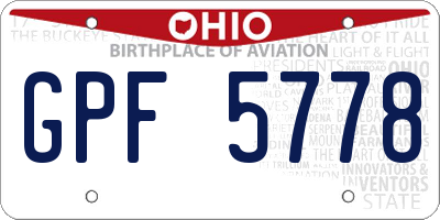 OH license plate GPF5778