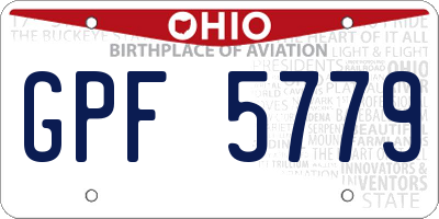 OH license plate GPF5779