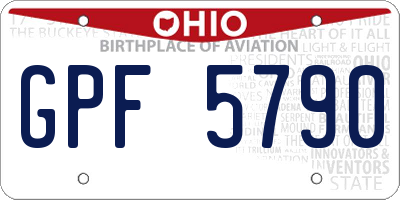 OH license plate GPF5790