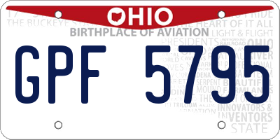 OH license plate GPF5795