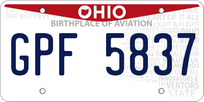 OH license plate GPF5837