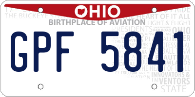 OH license plate GPF5841