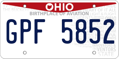 OH license plate GPF5852