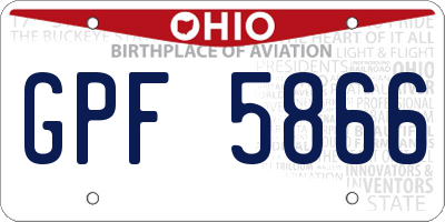 OH license plate GPF5866