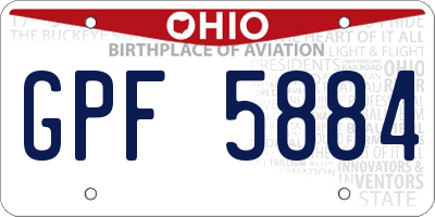 OH license plate GPF5884