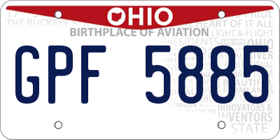 OH license plate GPF5885