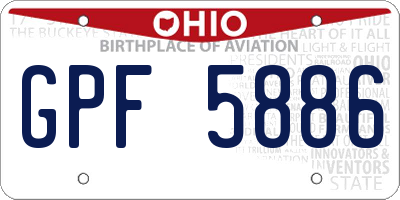 OH license plate GPF5886